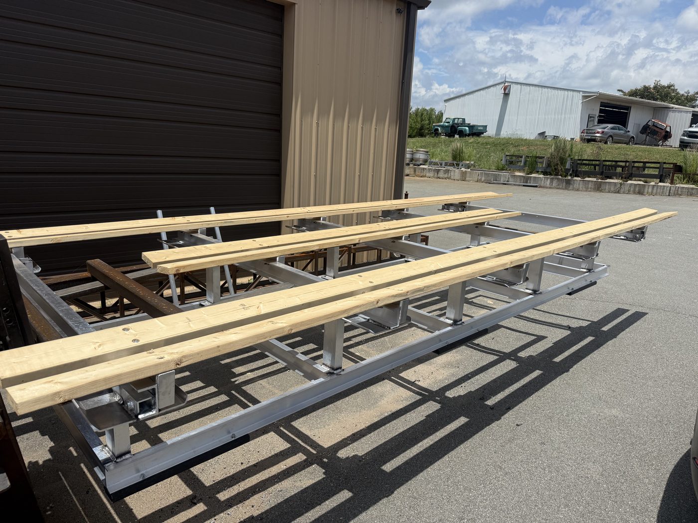 Finished Veeline cradle ready for delivery outside the shop